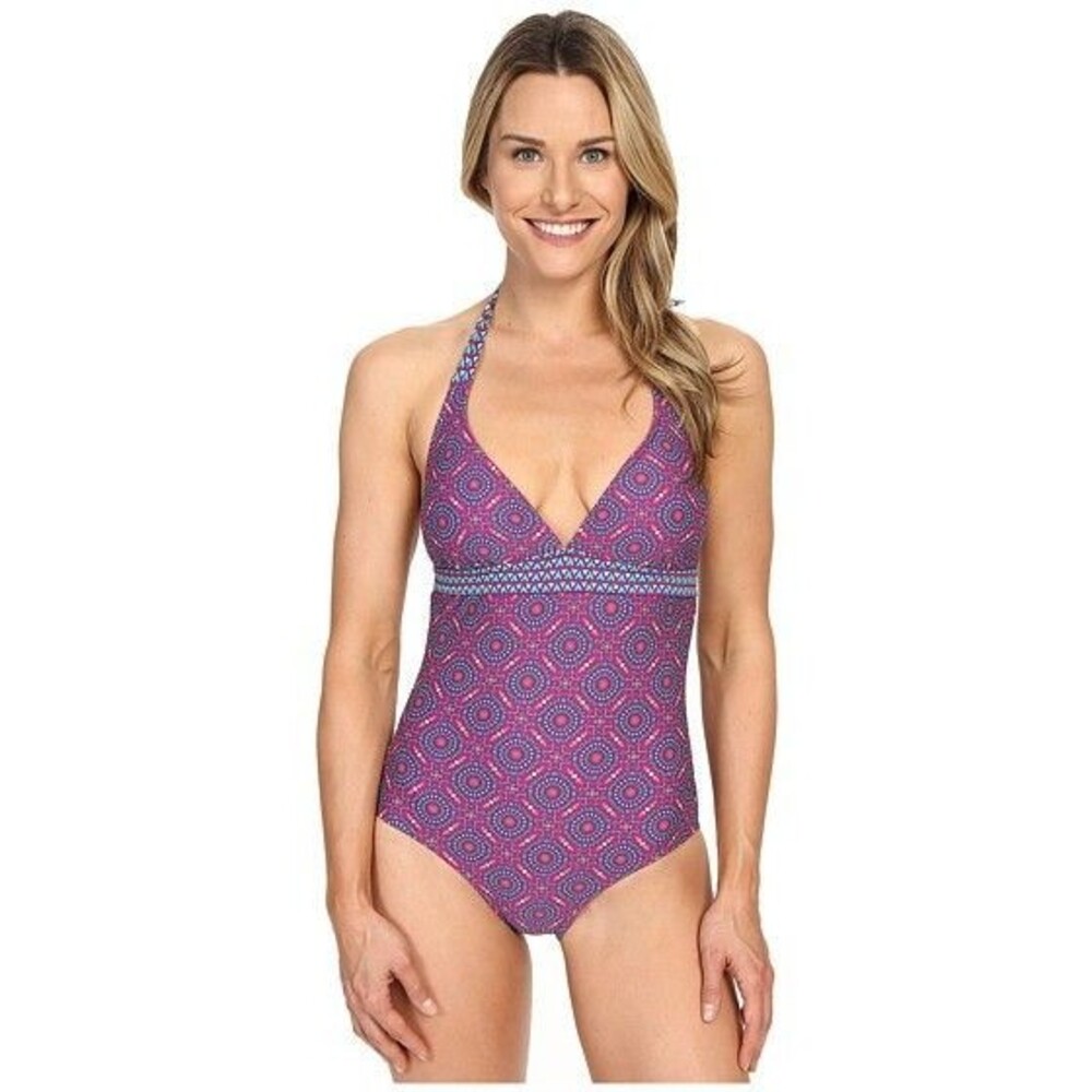 Prana Women's Lahari One-Piece Swimsuit Halter Vacation Beach Size Medium